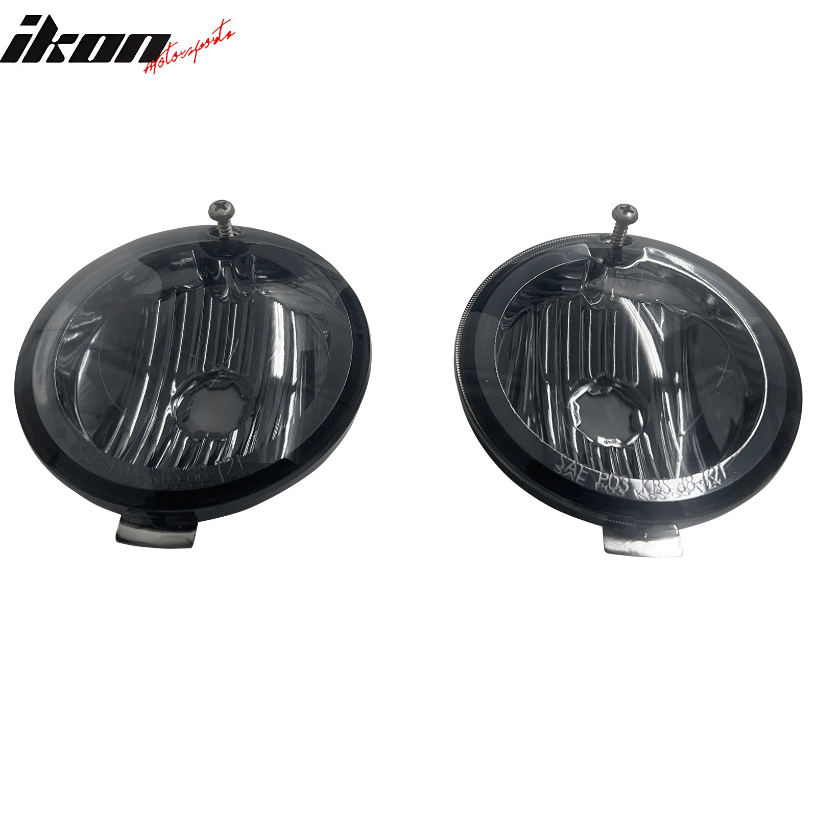 IKON MOTORSPORTS Fog Lights, Compatible with 2004-2007 Ford Freestar & 2001-2003 Windstar, Black Housing Smoke Lens Front Bumper Driving Fog Lamp, Pair