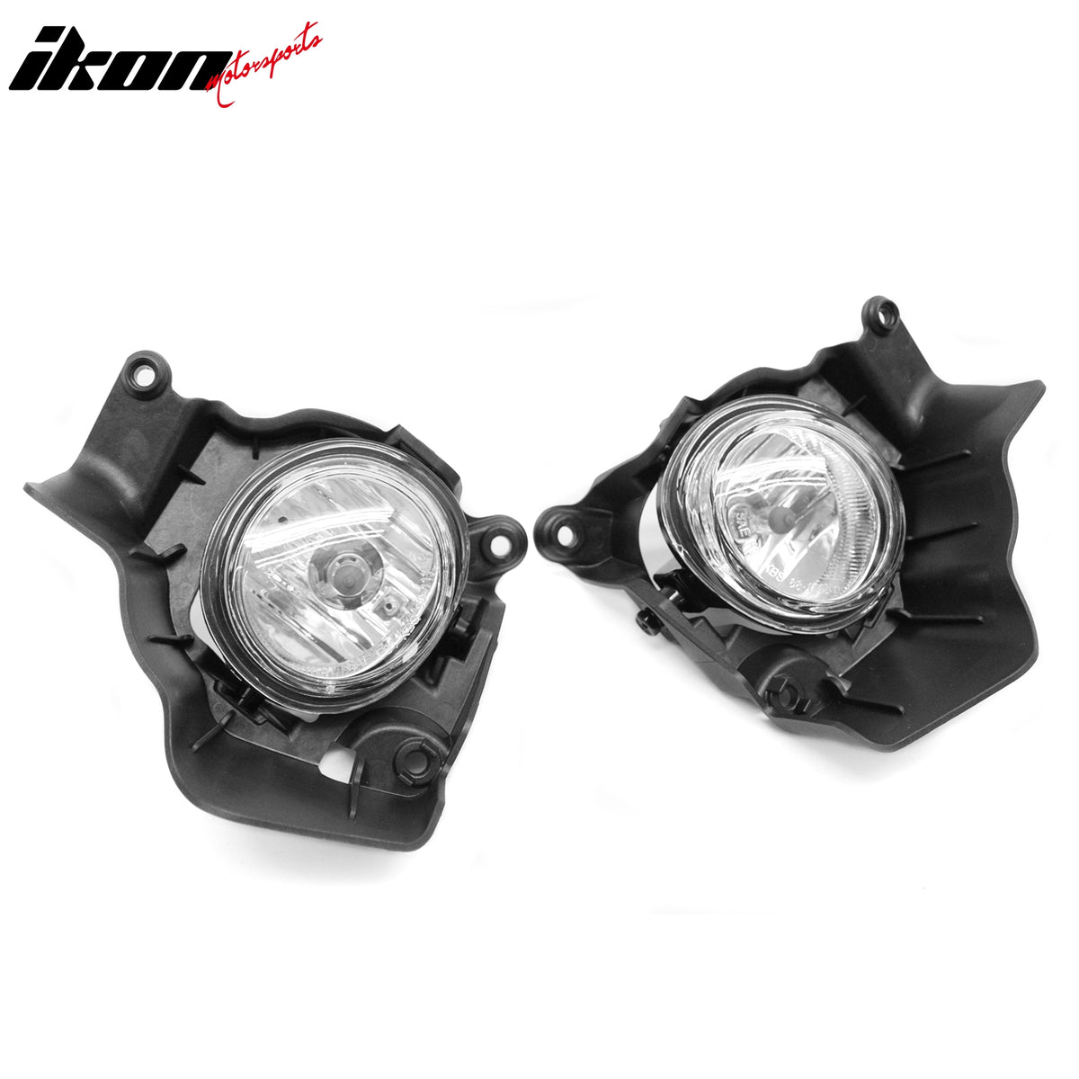 IKON MOTORSPORTS Fog Lights, Compatible with 2011-2014 Mazda 2, Black Housing Clear Lens Front Bumper Driving Fog Lamp, Pair