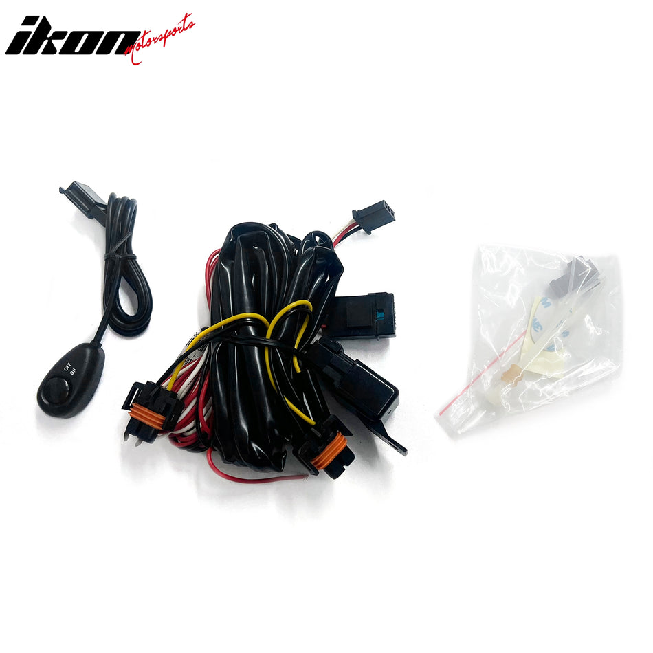 IKON MOTORSPORTS Fog Lights, Compatible with 2011-2014 Mazda 2, Black Housing Smoke Lens Front Bumper Driving Fog Lamp with Harness, Pair