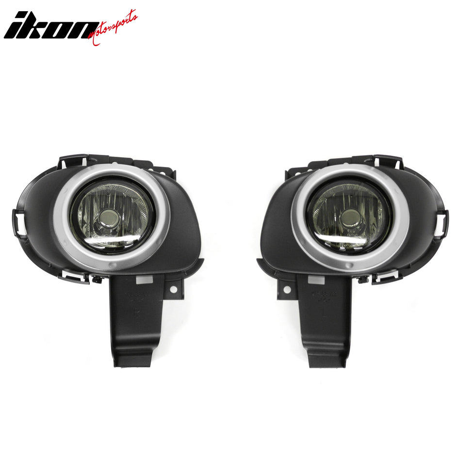 2004-2006 Mazda 3 Hatchback 2PCS Right Left RH LH Front Bumper Driving Fog Lights Lamps Assembly Replacement  Black Housing Smoke Lens