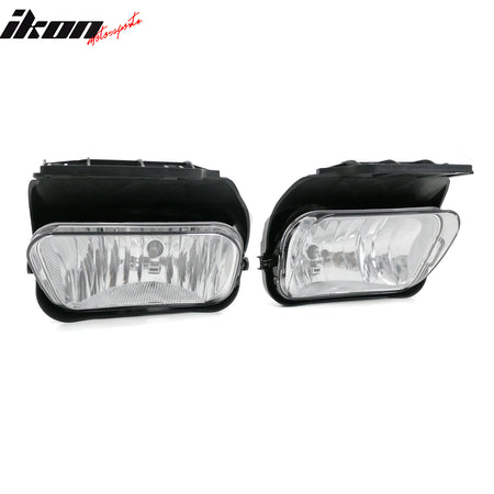 IKON MOTORSPORTS Fog Lights, Compatible with 2002-2007 Chevrolet Silverado 1500 2500 2500HD 3500, Clear Lens Front Bumper Driving Fog Lamp, Pair