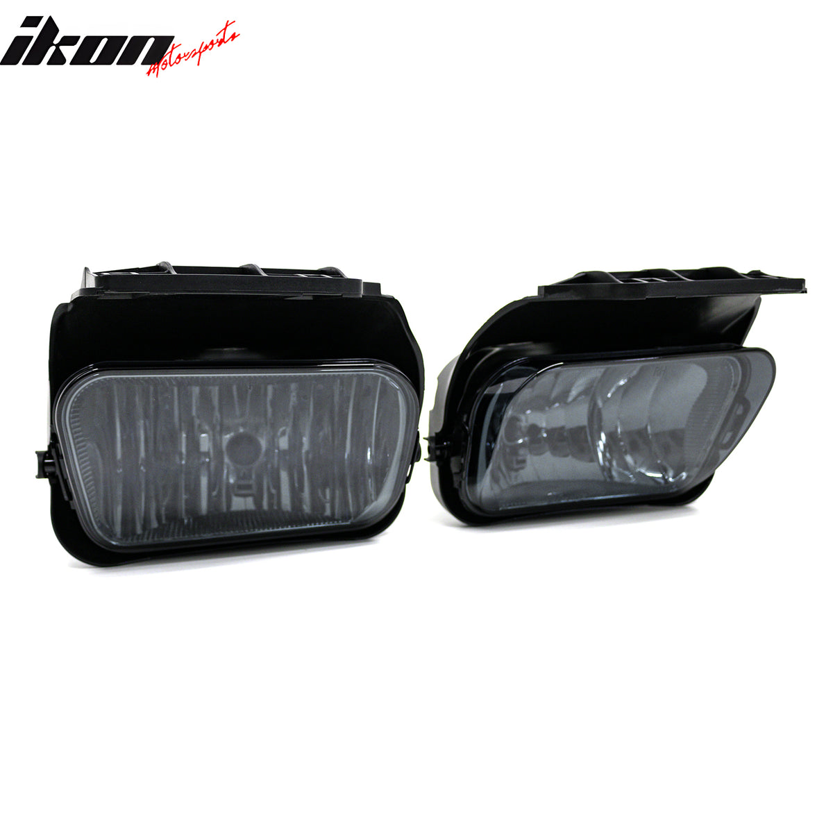 IKON MOTORSPORTS Fog Lights, Compatible with 2002-2007 Chevy Silverado 1500 2500 2500HD 3500, Smoke Lens Front Bumper Driving Fog Lamp, Pair