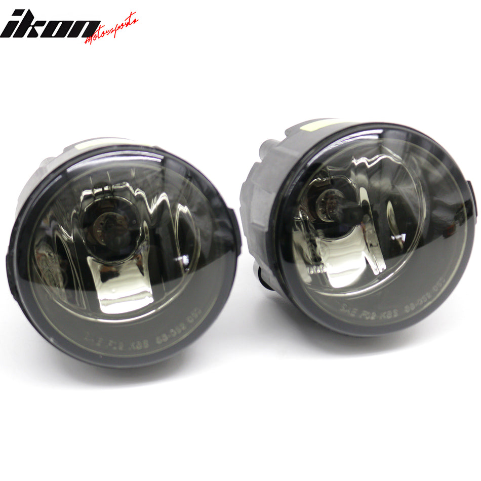 IKON MOTORSPORTS Fog Lights, Compatible with 2009-2012 Nissan Murano 2011-2014 Juke 2009-2014 Cube, Smoke Lens Front Bumper Driving Fog Lamp, Pair