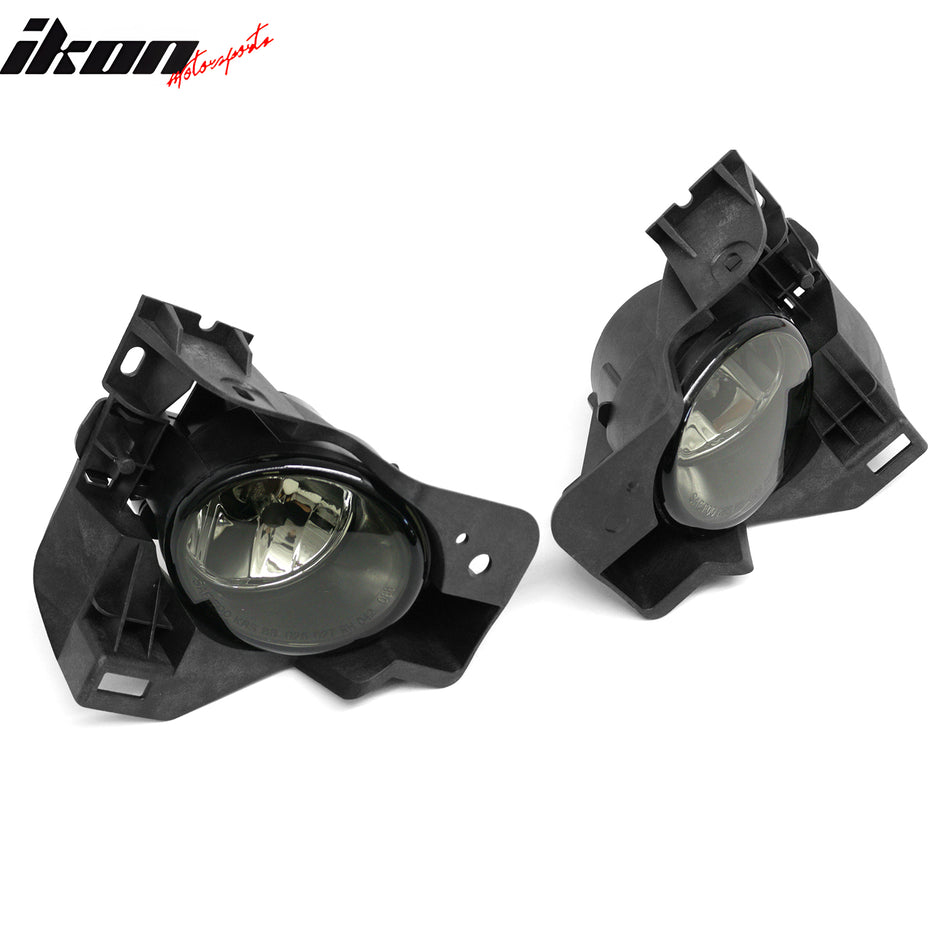 IKON MOTORSPORTS Fog Lights, Compatible with 2009-2014 Nissan Maxima, Smoke Lens Front Bumper Driving Fog Lamp, Pair