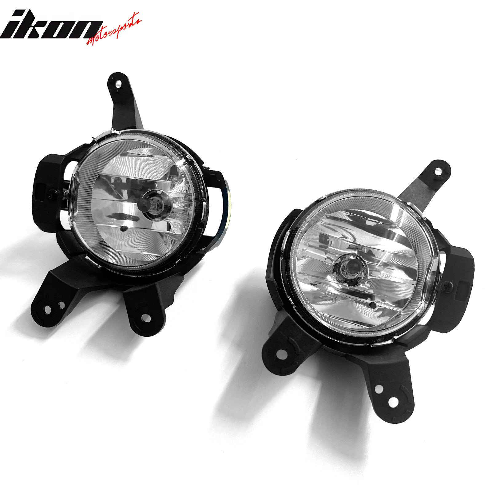 IKON MOTORSPORTS Fog Lights, Compatible with 2011-2014 Chevrolet Cruze, Black Housing Clear Lens Front Bumper Driving Fog Lamp with Harness, Pair