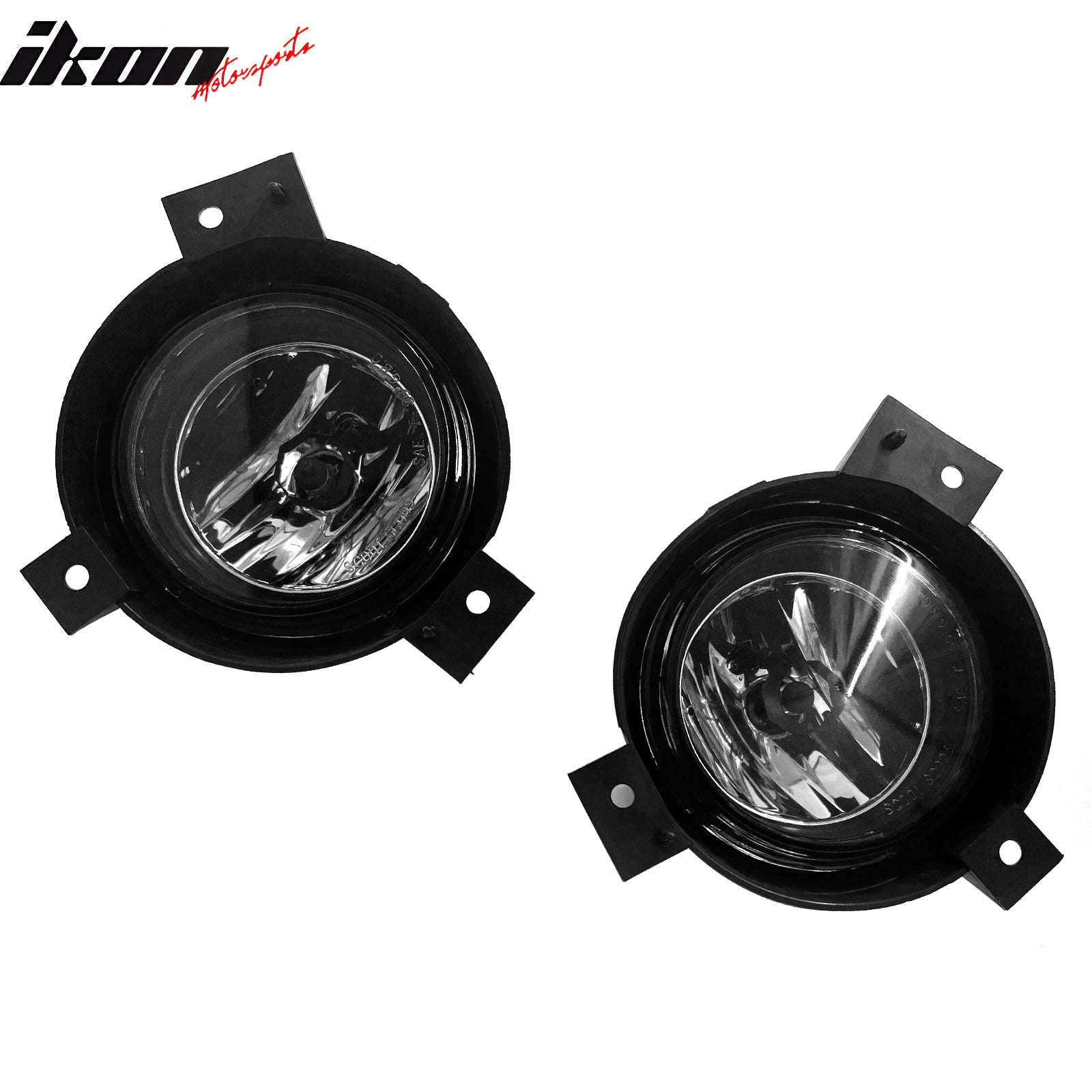 IKON MOTORSPORTS Fog Lights, Compatible with 2001-2003 Ford Ranger, Black Housing Clear Lens Front Bumper Driving Fog Lamp with Harness, Pair