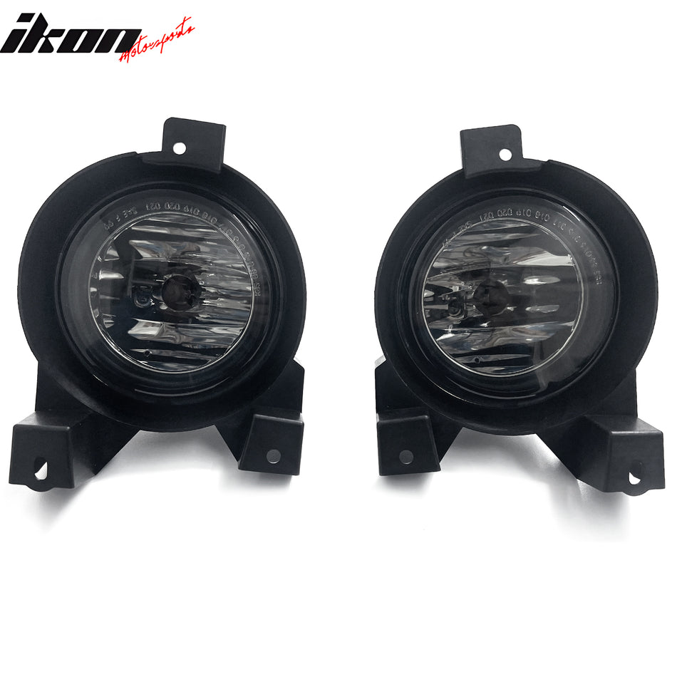 2002-2005 Mercury Mountaineer Right Left RH LH Front Bumper Driving Fog Lights Lamps Assembly Replacement W/Wiring Harness Black Housing Smoke Lens