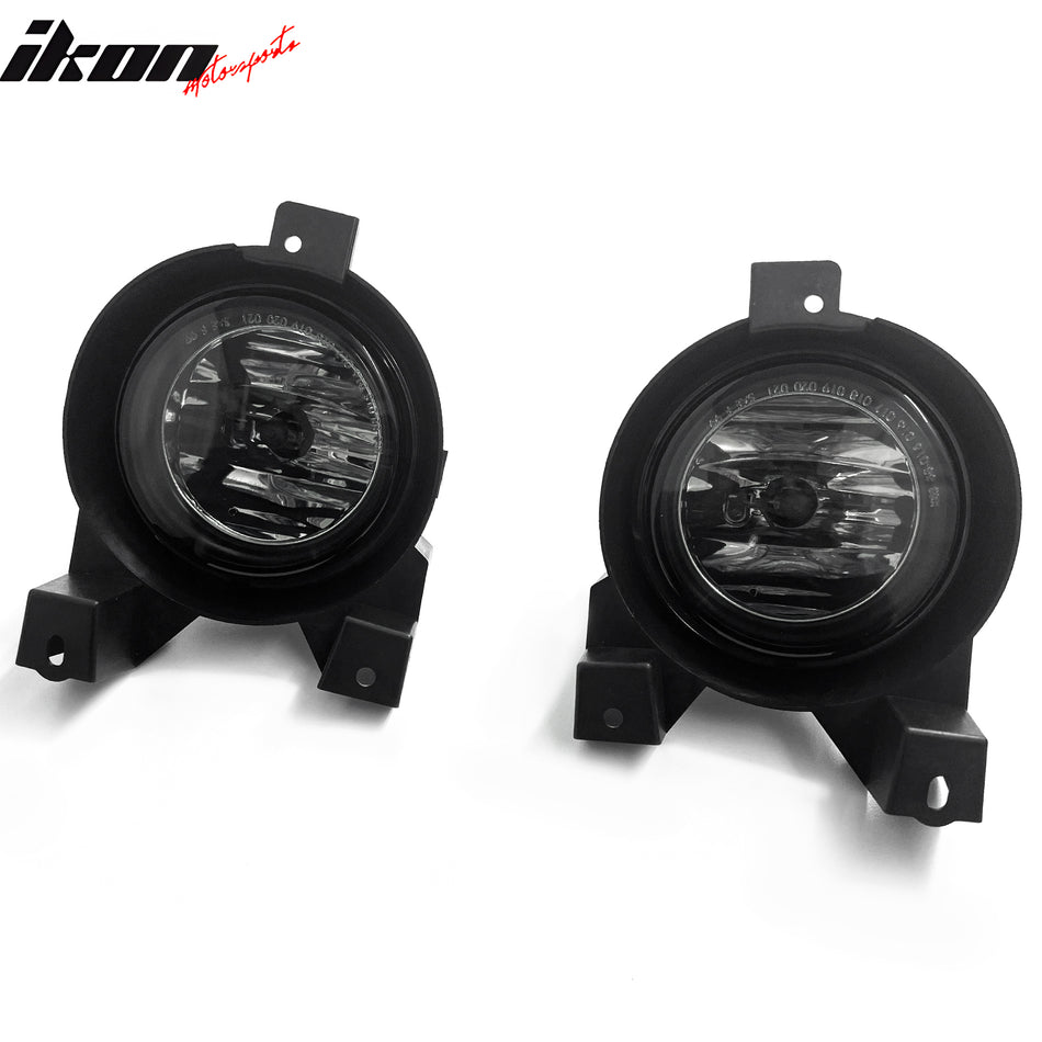 IKON MOTORSPORTS Fog Lights, Compatible with 2002-2005 Mercury Mountaineer, Black Housing Smoke Lens Front Bumper Driving Fog Lamp with Harness, Pair