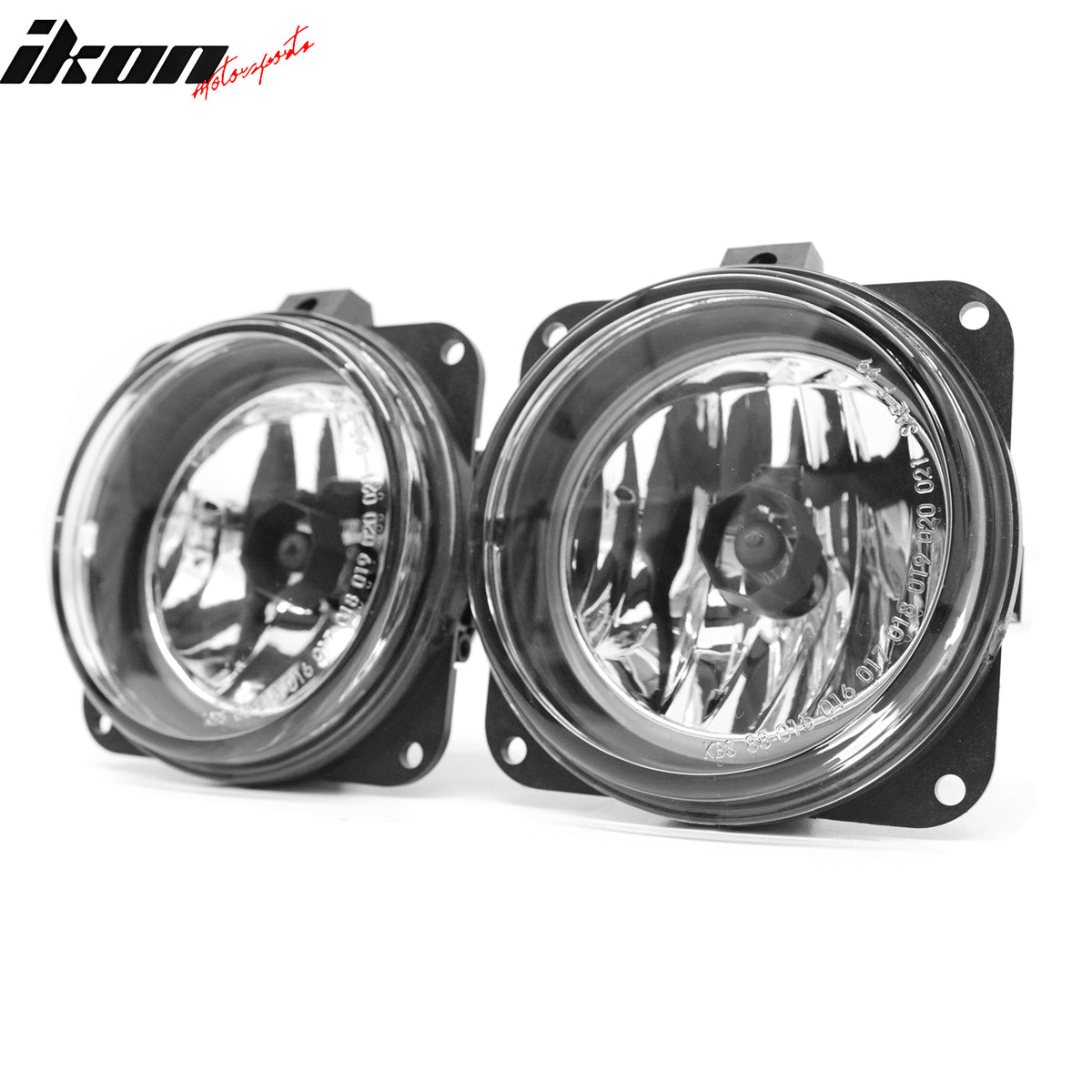 IKON MOTORSPORTS Fog Lights, Compatible with 2000-2004 Ford Focus SVT & 2003-2004 Mustang Cobra & 2005-2006 Escape, H10 Bulb Type Black Housing Clear Lens Front Bumper Driving Fog Lamp, Pair