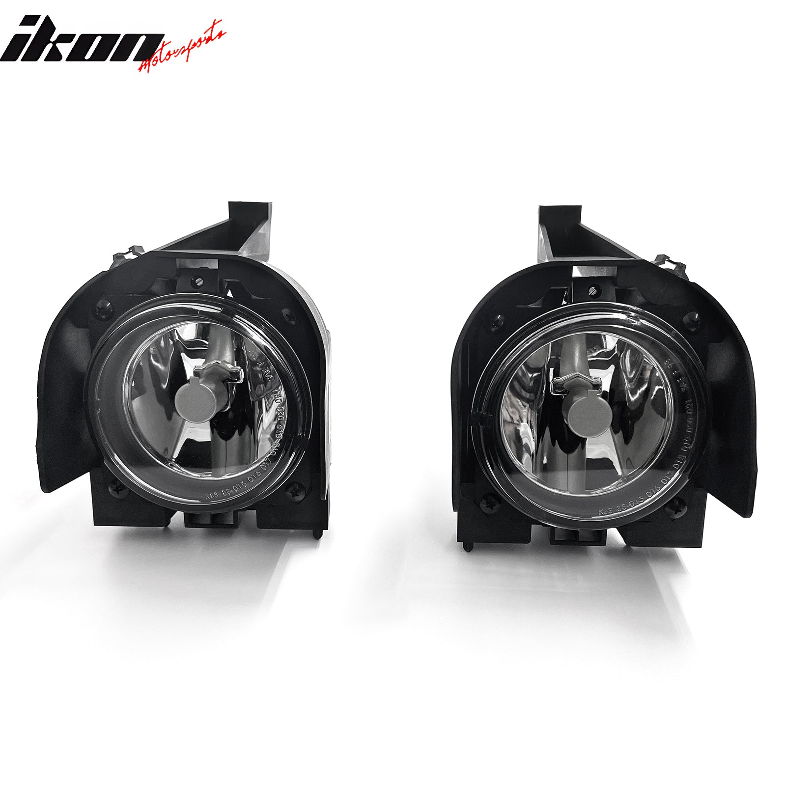 IKON MOTORSPORTS Fog Lights, Compatible with 1999-2001 Ford Explorer, Black Housing Clear Lens Front Bumper Driving Fog Lamp with Harness, Pair