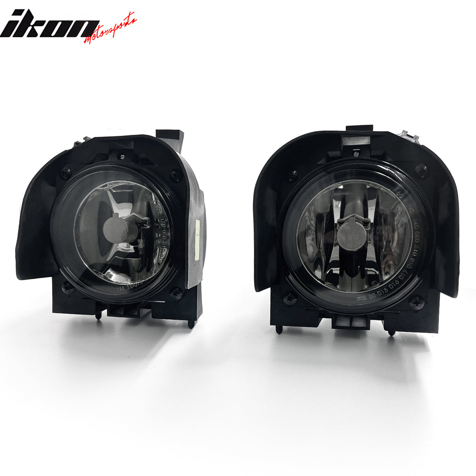 1999-2001 Ford Explorer 2PCS Right Left RH LH Front Bumper Driving Fog Lights Lamps Assembly Replacement W/Wiring Harness Black Housing Smoke Lens