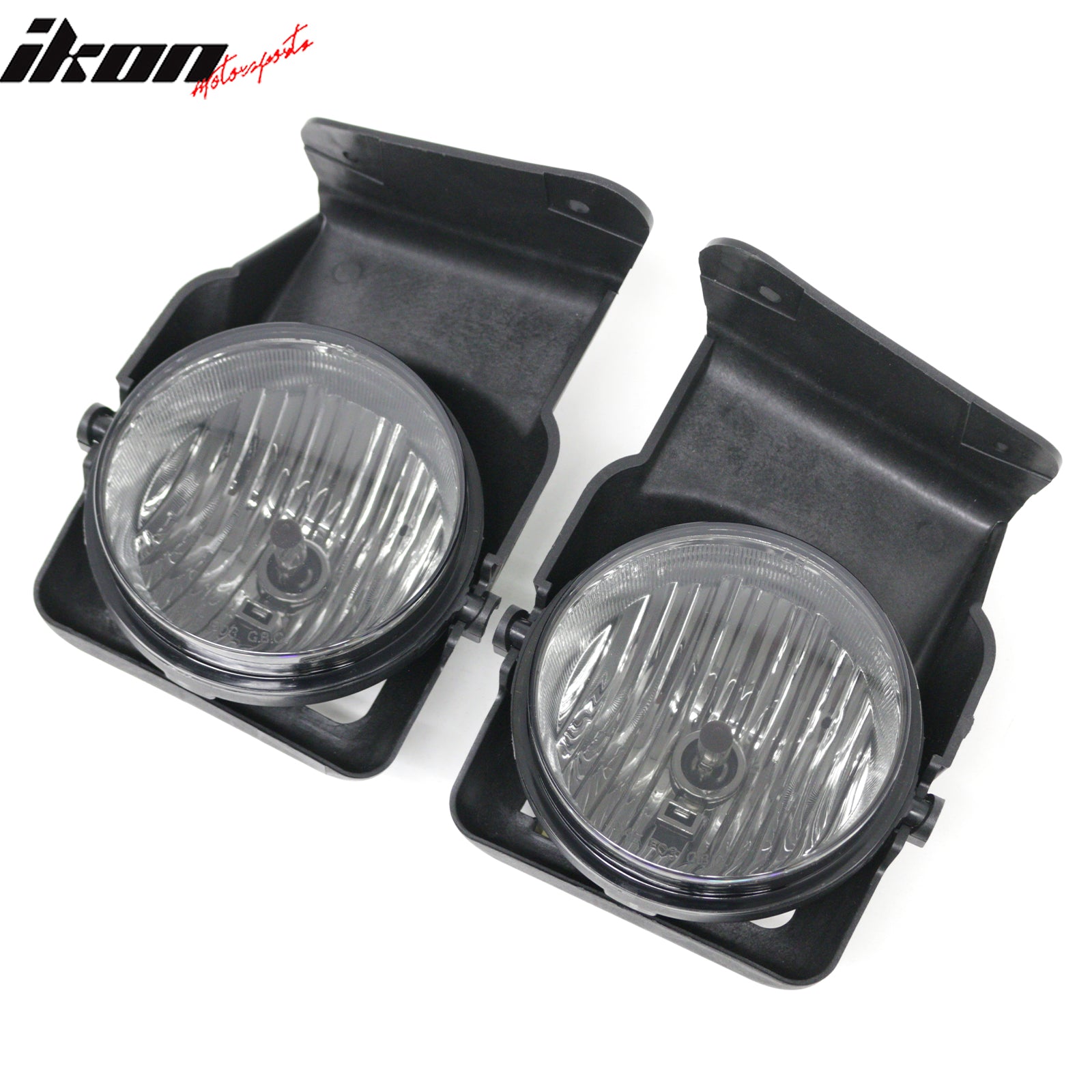 IKON MOTORSPORTS Fog Lights, Compatible with 2005-2006 GMC Sierra 1500/2500 HD/3500, Smoke Lens Front Bumper Driving Fog Lamp, Pair