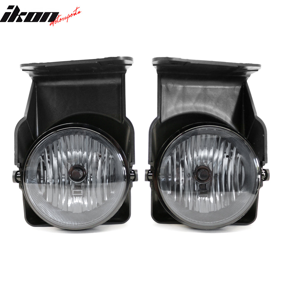 2003-2006 GMC Sierra & 2007 Sierra Classic 2PCS Right Left RH LH Front Bumper Driving Fog Lights Lamps Assembly Replacement Black Housing Smoke Lens