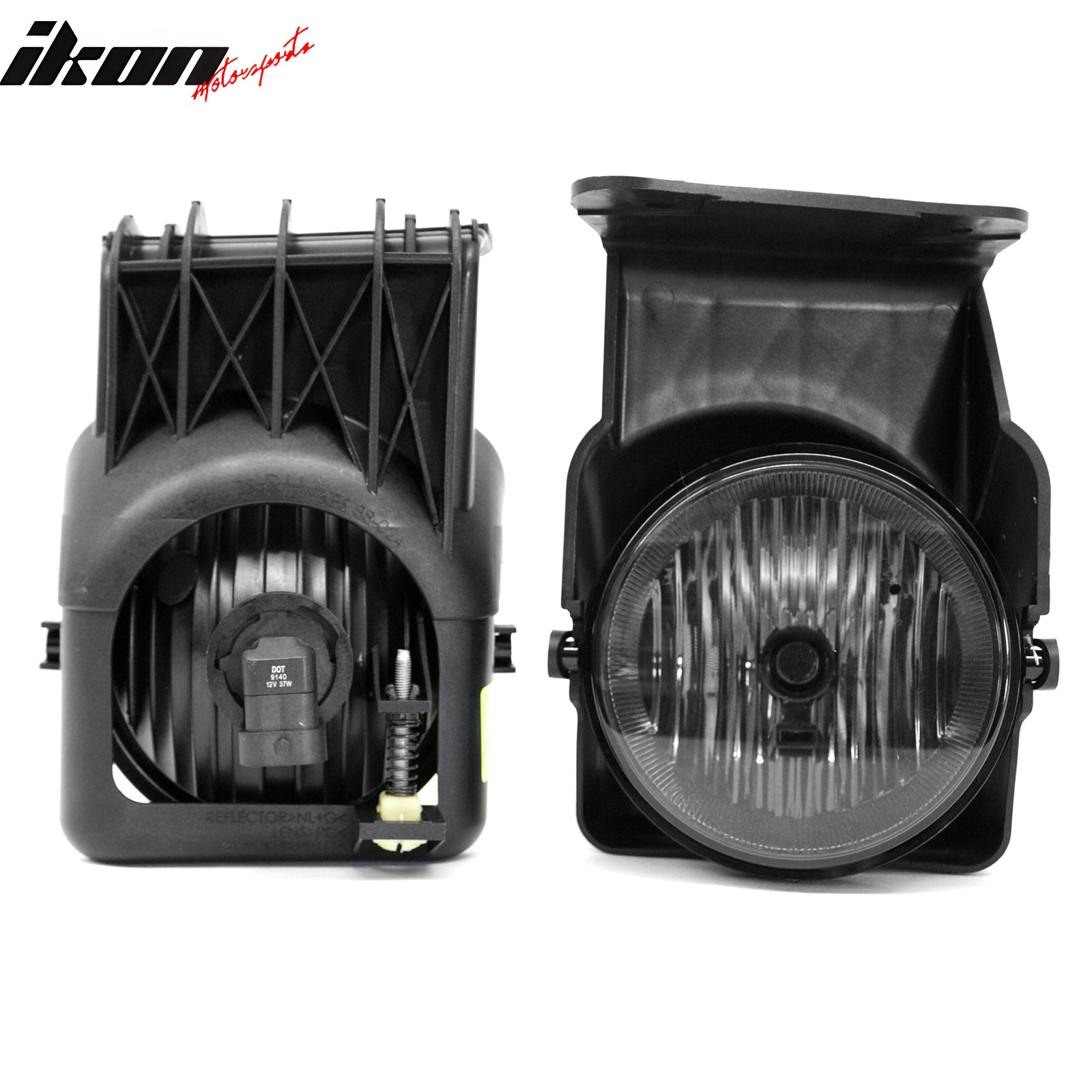 IKON MOTORSPORTS Fog Lights, Compatible with 2003-2006 GMC Sierra 1500 2500 3500 & 2007 Sierra Classic, Black Housing Smoke Lens Front Bumper Driving Fog Lamp, Pair