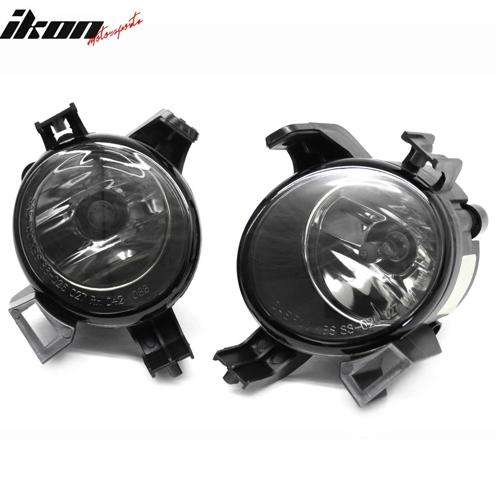 IKON MOTORSPORTS Fog Lights, Compatible with 2005-2006 Nissan Altima & 2004-2006 Quest, Black Housing Smoke Lens Front Bumper Driving Fog Lamp, Pair