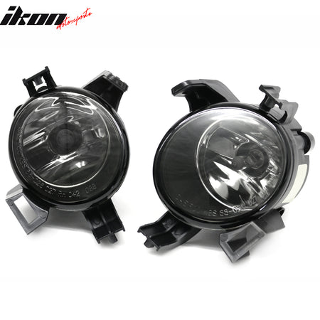 IKON MOTORSPORTS Fog Lights, Compatible with 2005-2006 Nissan Altima & 2004-2006 Quest, Black Housing Smoke Lens Front Bumper Driving Fog Lamp, Pair