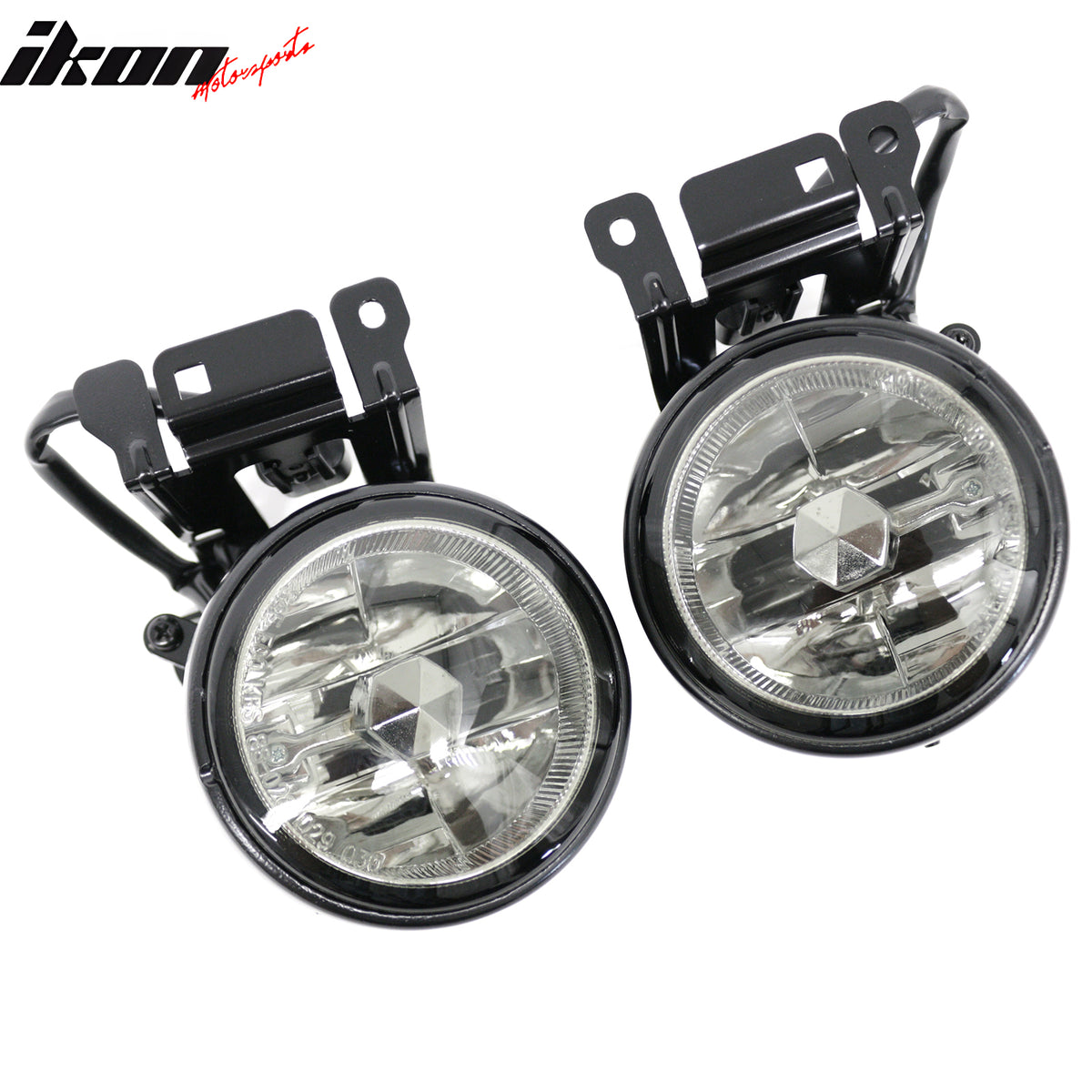 IKON MOTORSPORTS Fog Lights, Compatible with 2000-2004 Mitsubishi Montero Sport, Black Housing Smoke Lens Front Bumper Driving Fog Lamp, Pair