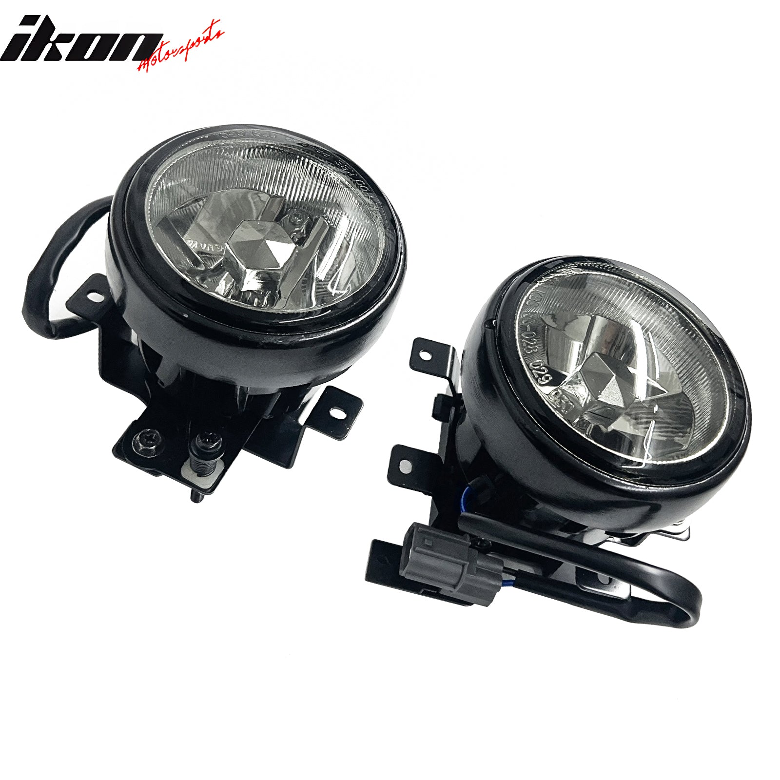 IKON MOTORSPORTS Fog Lights, Compatible with 2003-2008 Honda Element, Black Housing Smoke Lens Front Bumper Driving Fog Lamp with Harness, Pair