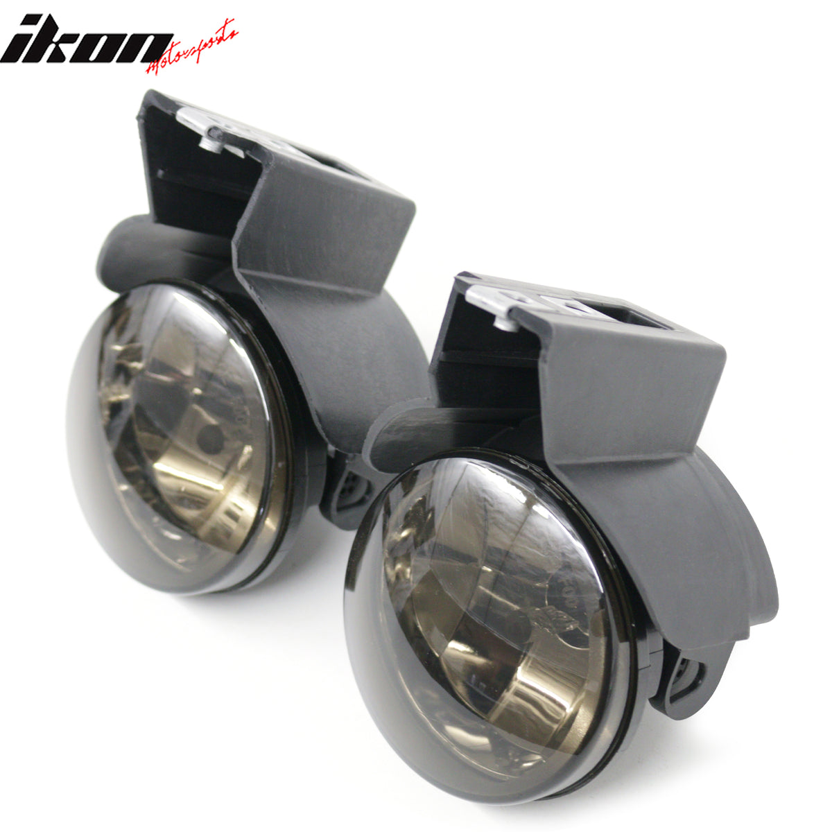 IKON MOTORSPORTS Fog Lights, Compatible with 2001-2004 Ford Escape, Smoke Lens Front Bumper Driving Fog Lamp, Pair