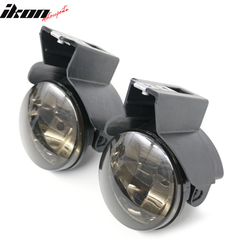 IKON MOTORSPORTS Fog Lights, Compatible with 2001-2004 Ford Escape, Smoke Lens Front Bumper Driving Fog Lamp, Pair