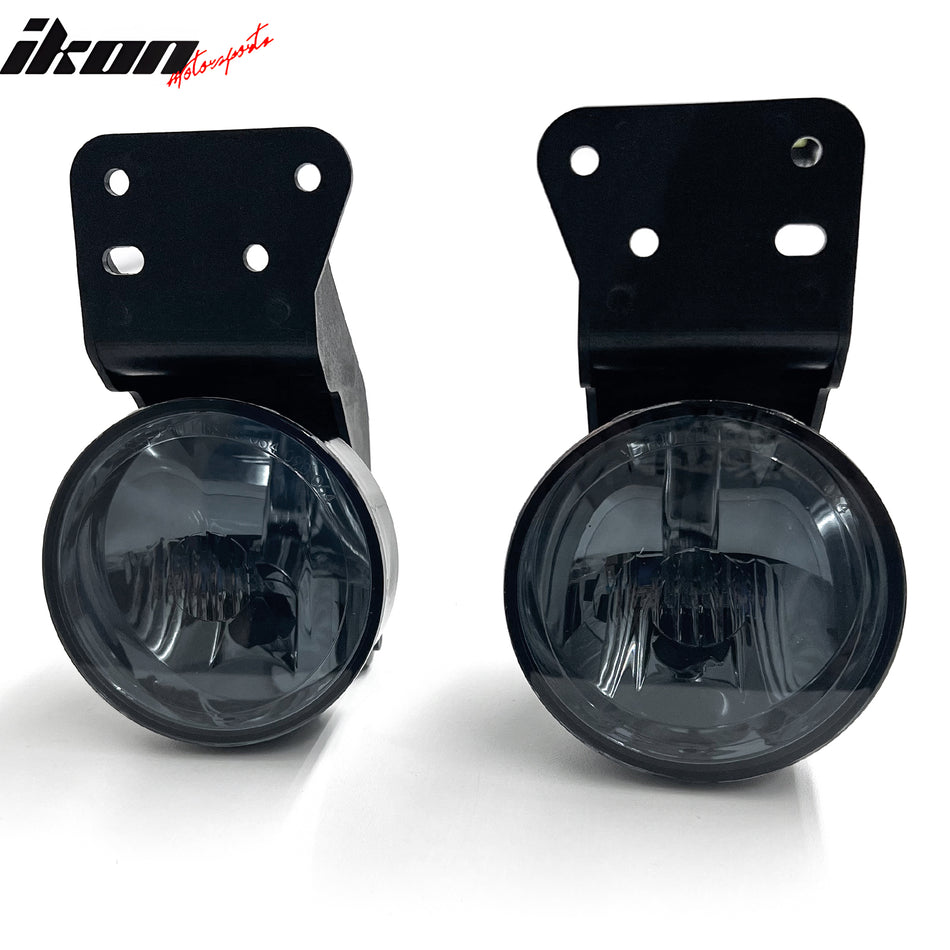 1999-2005 Pontiac Grand AM 2PCS Right Left RH LH Front Bumper Driving Fog Lights Lamps Assembly Replacement W/Wiring Harness Black Housing Smoke Lens
