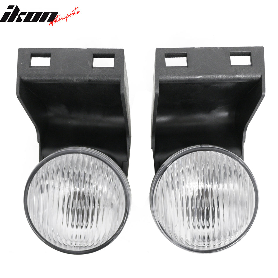 1994-2001 Dodge Ram 1500 & 1994-2002 Ram 2500 3500 2PCS Right Left Front Bumper Driving Fog Lights Lamps Assembly Replacement Black Housing Clear Lens