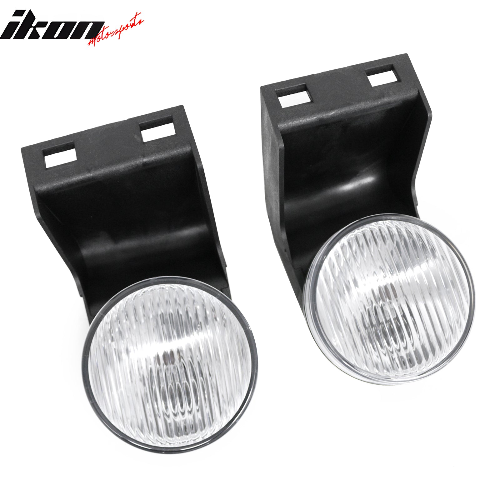 IKON MOTORSPORTS Fog Lights, Compatible with 1994-2001 Dodge Ram 1500 & 1994-2002 Ram 2500 3500, Black Housing Clear Lens Front Bumper Driving Fog Lamp, Pair