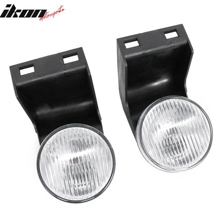 IKON MOTORSPORTS Fog Lights, Compatible with 1994-2001 Dodge Ram 1500 & 1994-2002 Ram 2500 3500, Black Housing Clear Lens Front Bumper Driving Fog Lamp, Pair