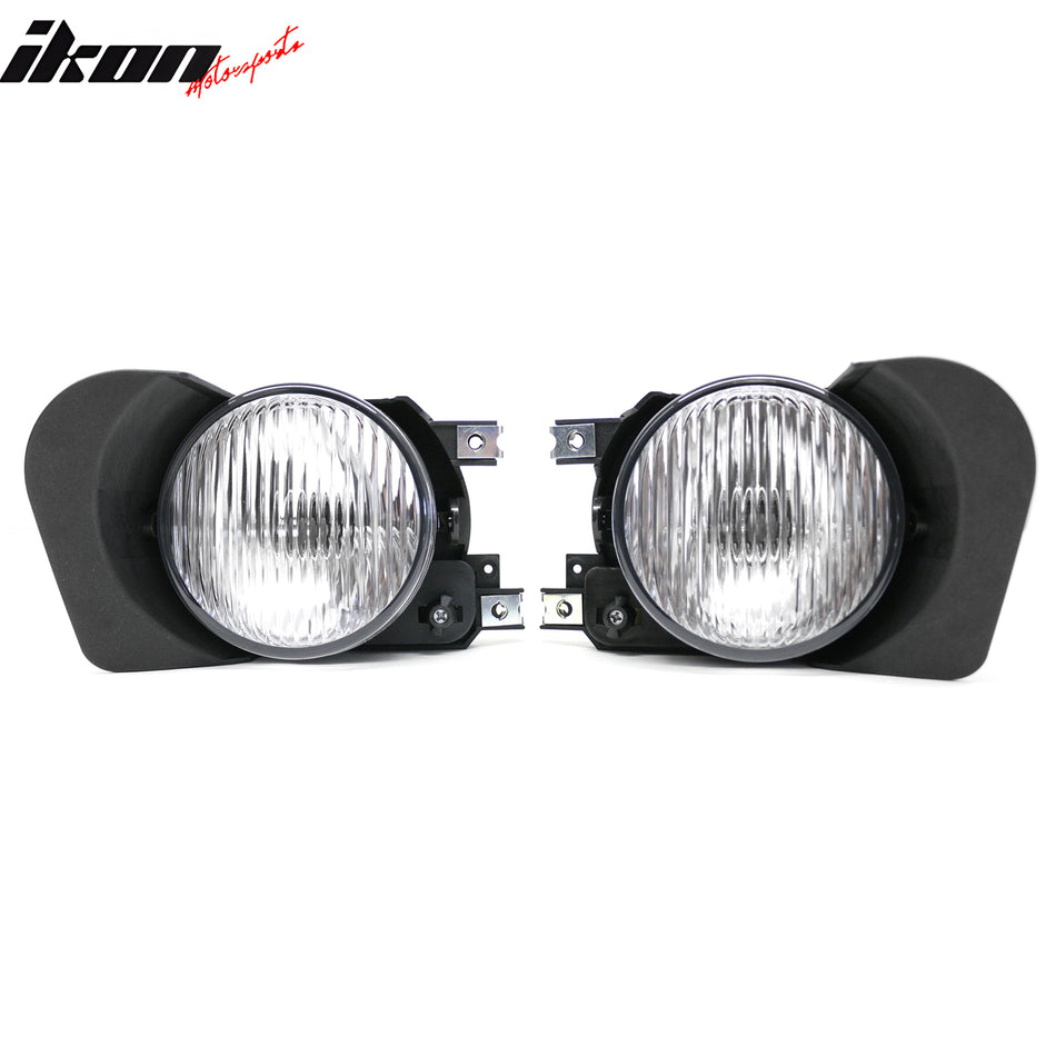 2002-2003 Mitsubishi Galant 2PCS Right Left RH LH Front Bumper Driving Fog Lights Lamps Assembly Replacement Black Housing Clear Lens