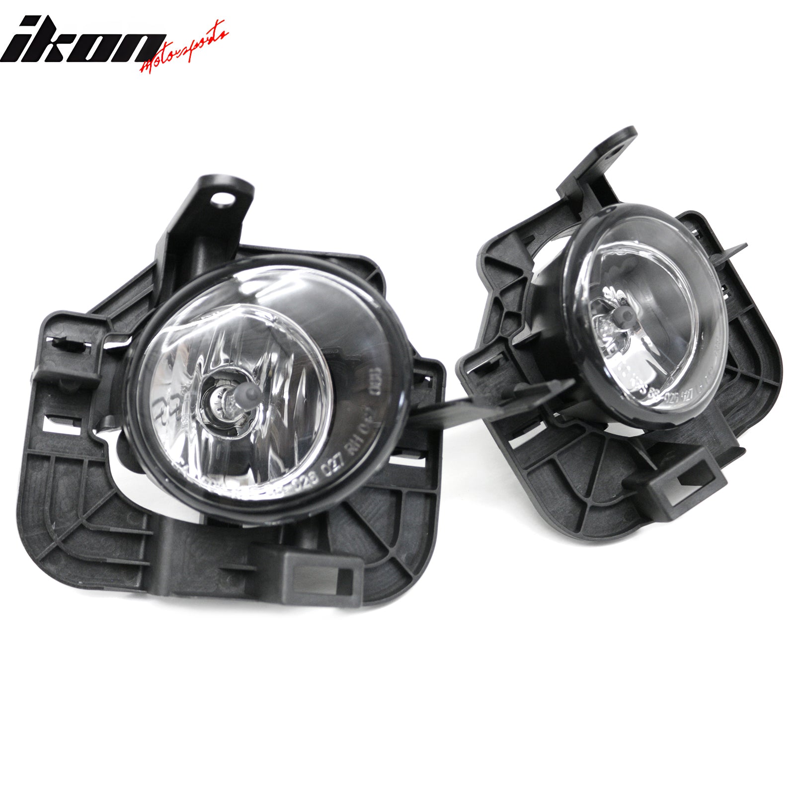 IKON MOTORSPORTS Fog Lights, Compatible with 2007-2011 Nissan Altima Sedan/Hybrid, Black Housing Clear Lens Front Bumper Driving Fog Lamp, Pair