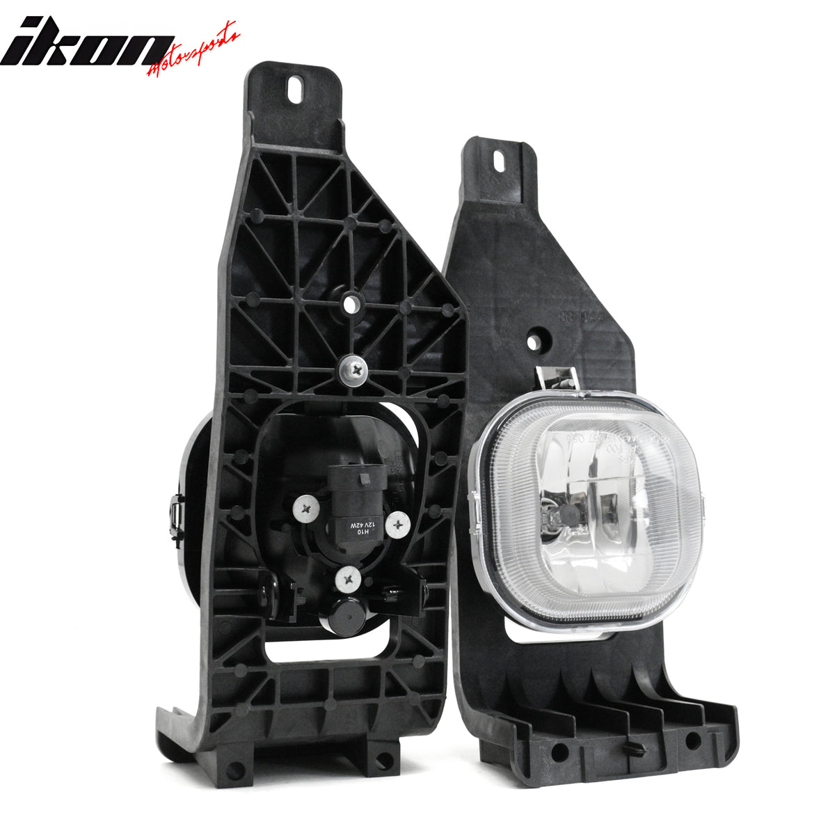 IKON MOTORSPORTS Fog Lights, Compatible with 2005 Ford Excursion & 2005-2007 F-250/F-350/F-450/F-550 Super Duty, Black Housing Clear Lens Front Bumper Driving Fog Lamp, Pair