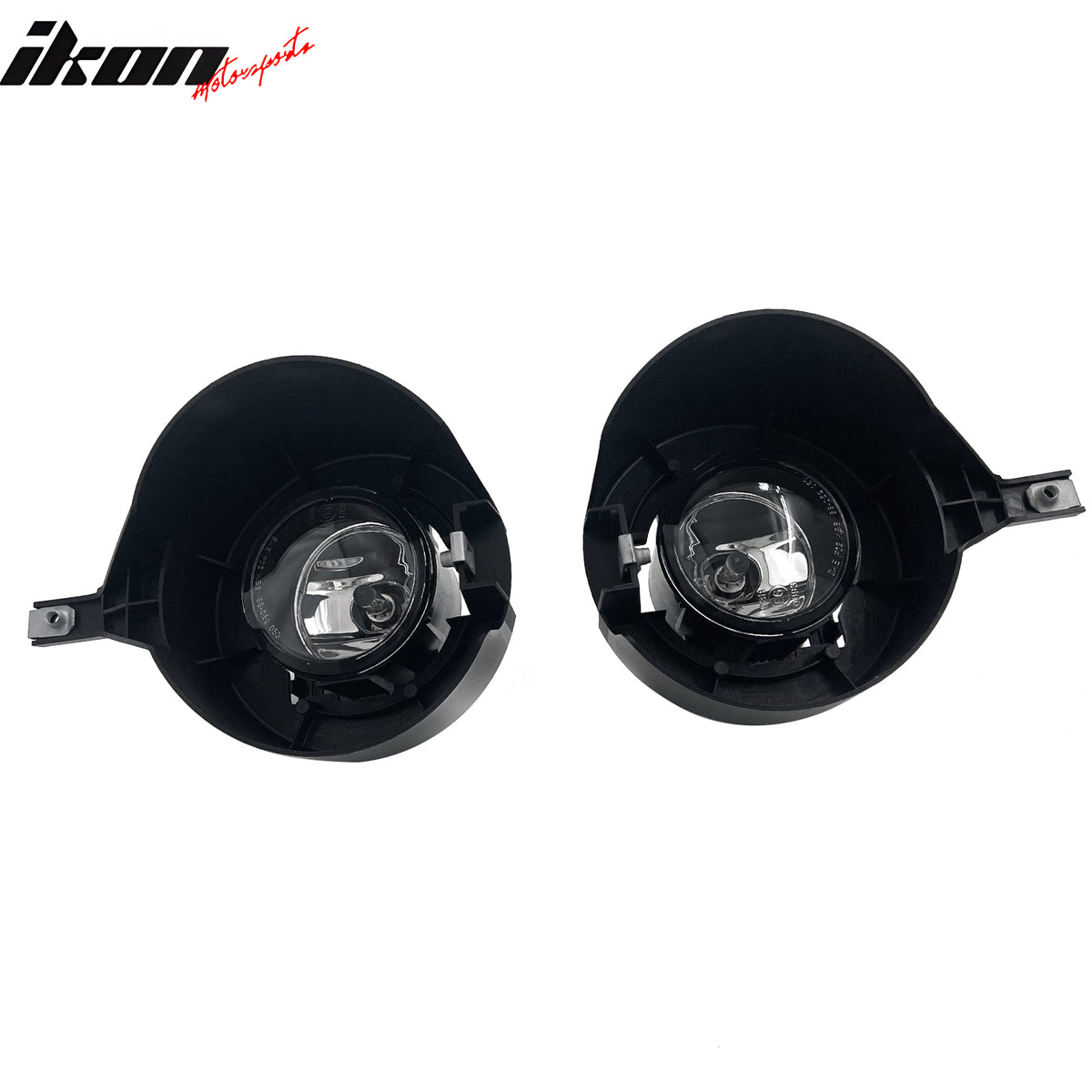 IKON MOTORSPORTS Fog Lights, Compatible with 2005-2019 Nissan Frontier, Black Housing Clear Lens Front Bumper Driving Fog Lamp with Harness, Pair
