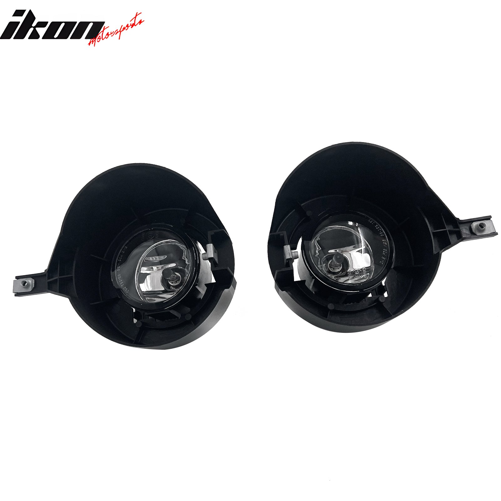 IKON MOTORSPORTS Fog Lights, Compatible with 2005-2019 Nissan Frontier, Black Housing Clear Lens Front Bumper Driving Fog Lamp with Harness, Pair