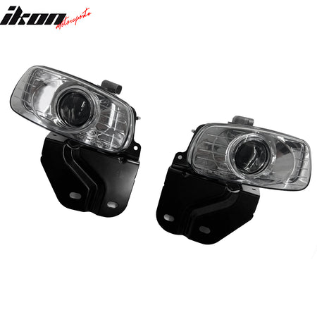 IKON MOTORSPORTS Fog Lights, Compatible with 1999-2000 GMC Yukon Denali Cadillac Escalade Chevy Tahoe 1998-2000 C1500/C2500/C3500/K1500/K2500/K3500, Clear Lens Front Bumper Driving Fog Lamp W/Harness