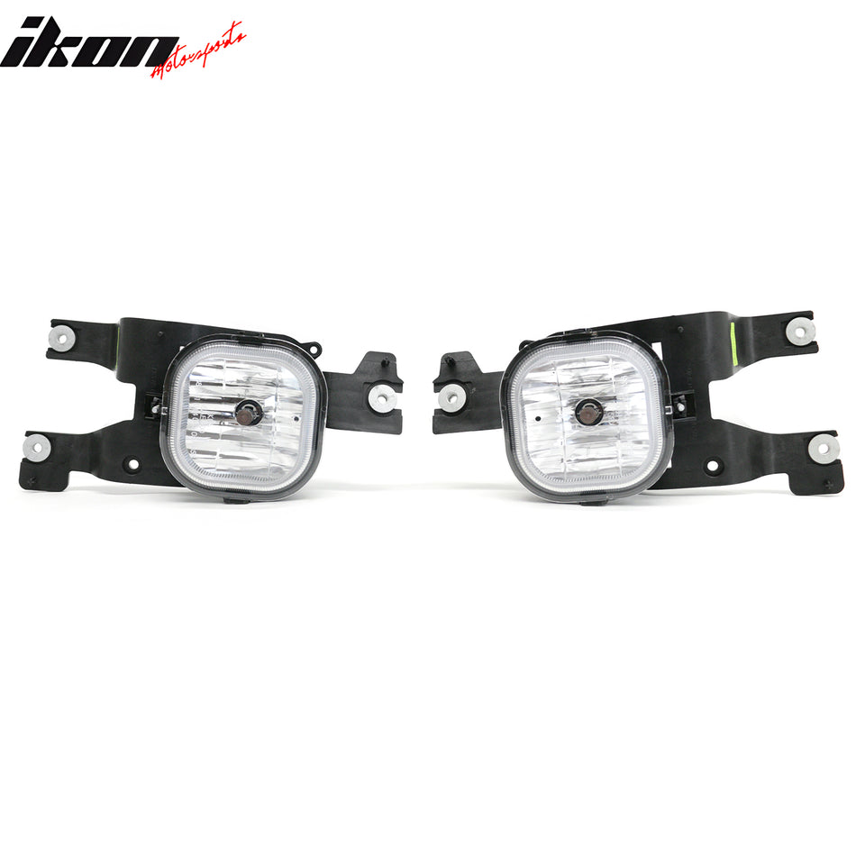 2008-2010 Ford F-250/F-350/F-450/F-550 Super Duty Right Left RH LH Front Bumper Driving Fog Lights Lamps Assembly Replacement Black Housing Clear Lens