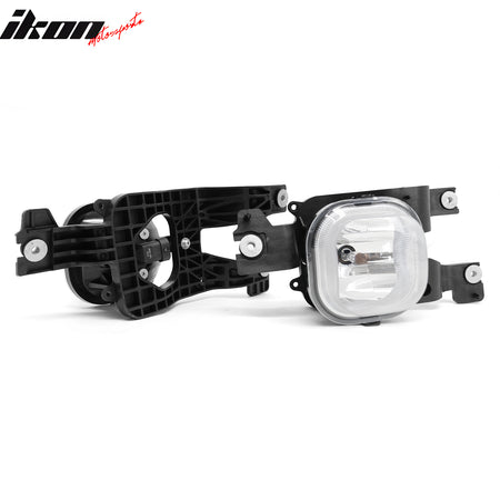 IKON MOTORSPORTS Fog Lights, Compatible with 2008-2010 Ford F-250/F-350/F-450/F-550 Super Duty, Black Housing Clear Lens Front Bumper Driving Fog Lamp, Pair
