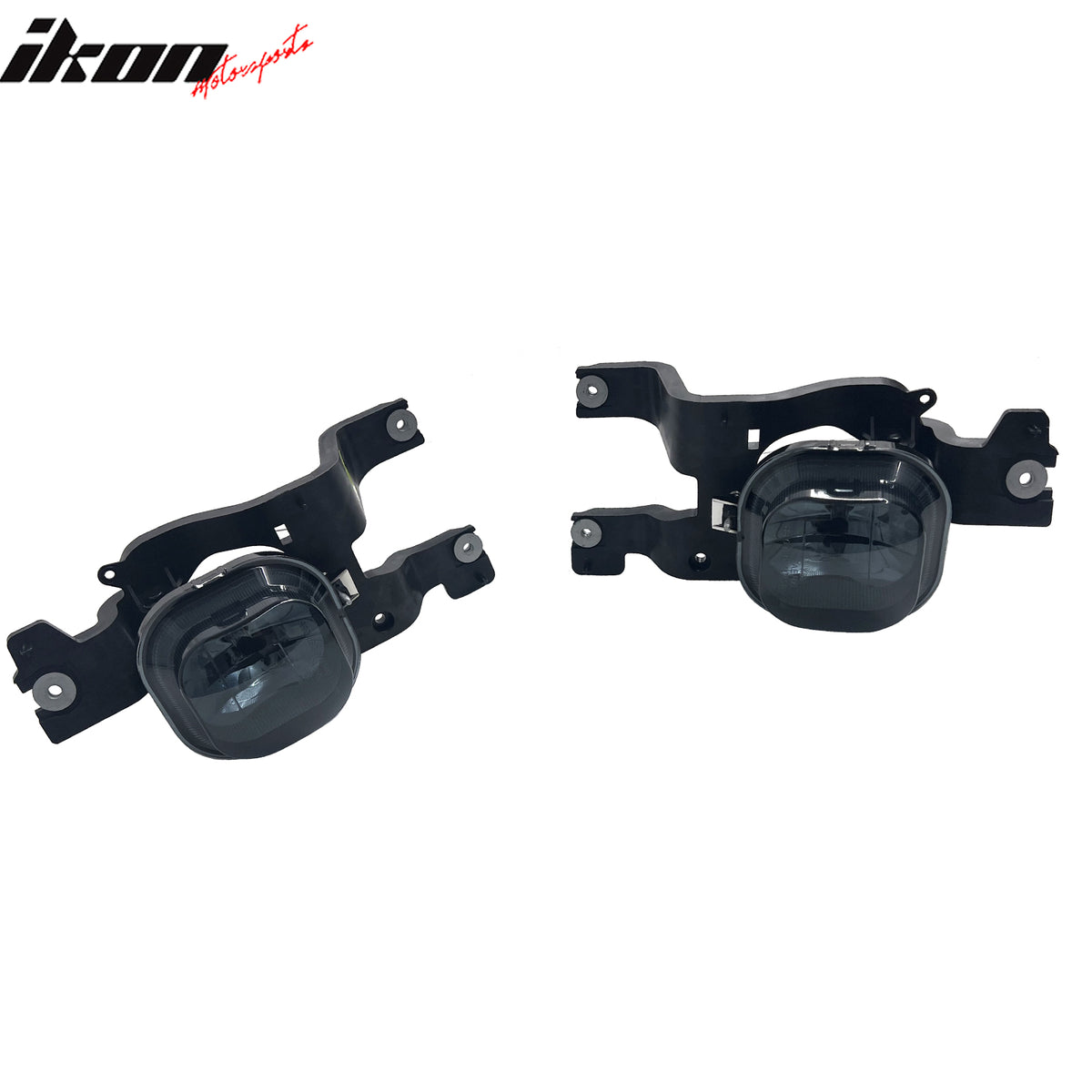 IKON MOTORSPORTS Fog Lights, Compatible with 2008-2010 Ford F-250/F-350/F-450 Super Duty, Smoke Lens Front Bumper Driving Fog Lamp, Pair