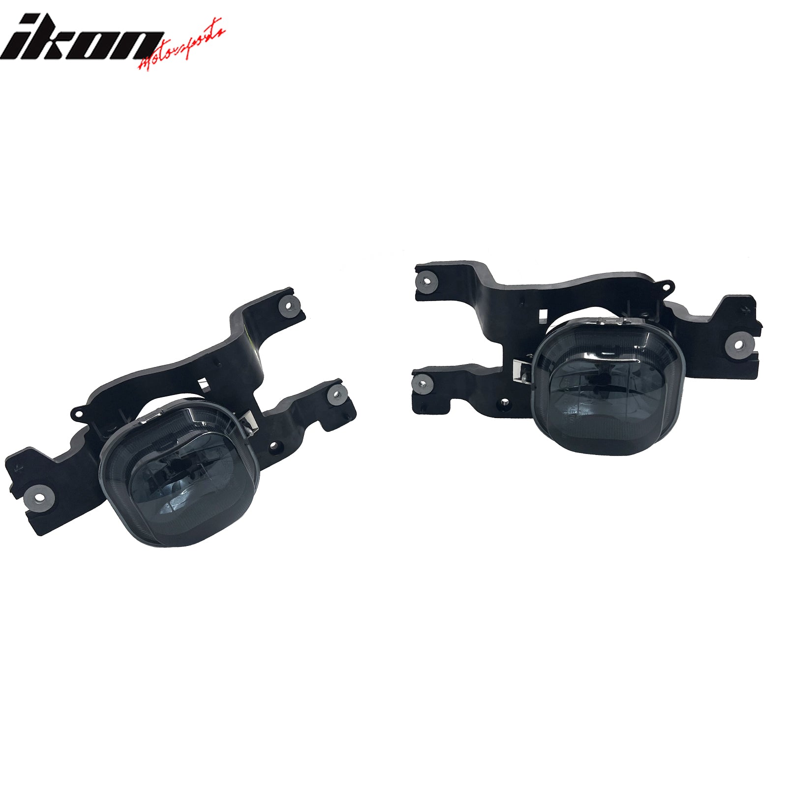 IKON MOTORSPORTS Fog Lights, Compatible with 2008-2010 Ford F-250/F-350/F-450 Super Duty, Smoke Lens Front Bumper Driving Fog Lamp, Pair