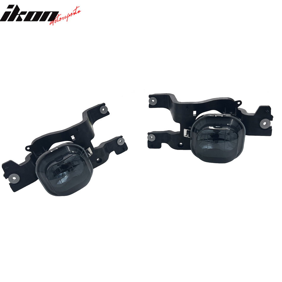 IKON MOTORSPORTS Fog Lights, Compatible with 2008-2010 Ford F-250/F-350/F-450 Super Duty, Smoke Lens Front Bumper Driving Fog Lamp, Pair
