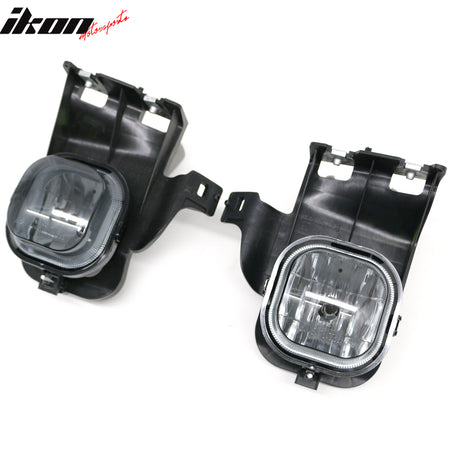 IKON MOTORSPORTS Tail Lights, Compatible with 2006-2007 Ford Ranger (Not Fit STX Models), Black Housing Smoke Lens Bulb Type H10 Driver Passenger Side Rear Tail Lights Lamps Assembly Replacement, 2PCS