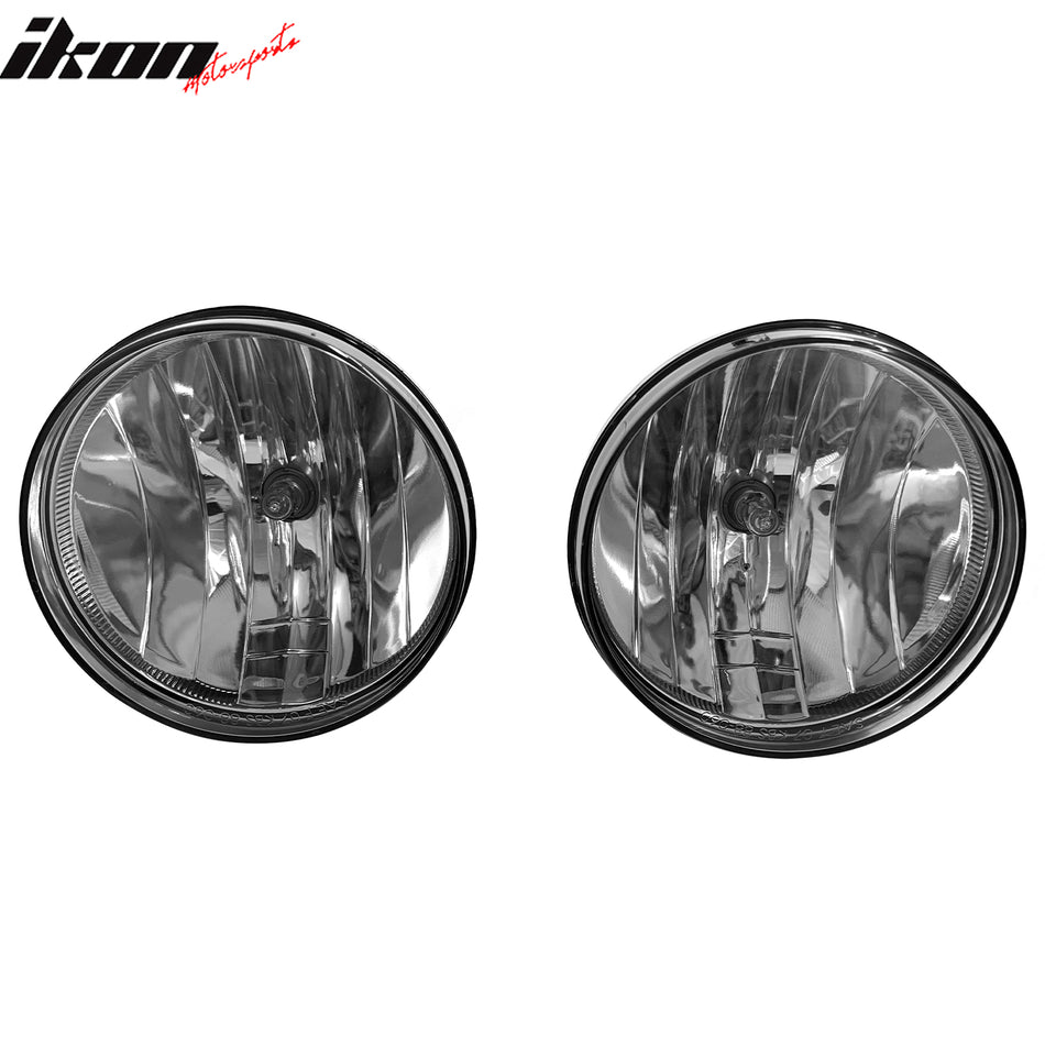 2007-2013 GMC Sierra 1500 & 2007-2014 2500 HD/3500 HD Front Bumper Driving Fog Lights Lamps Assembly Replacement W/Wiring Black Housing Clear Lens
