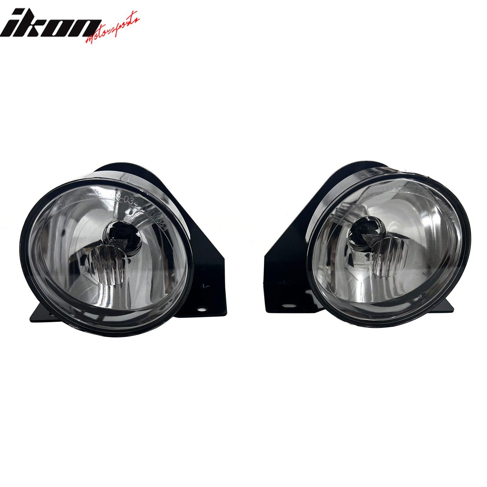 IKON MOTORSPORTS Fog Lights, Compatible with 1992-1998 Pontiac Grand Am, Black Housing Clear Lens Front Bumper Driving Fog Lamp with Harness, Pair
