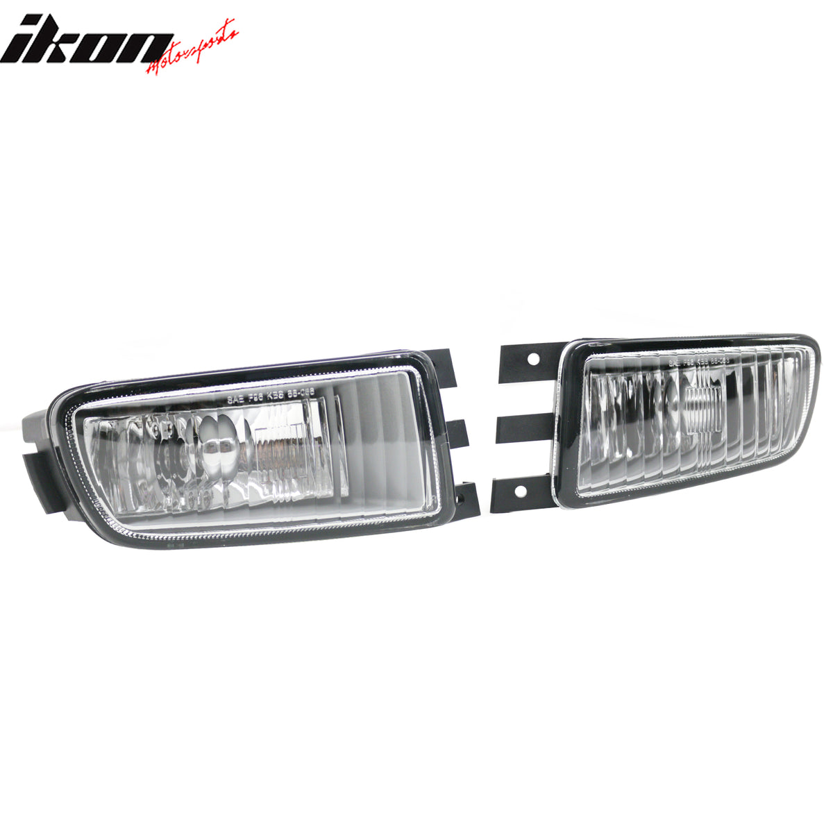 IKON MOTORSPORTS Fog Lights, Compatible with 1998-2005 Lexus GS300/GS400/GS430 without HID Lamps, Black Housing Clear Lens Front Bumper Driving Fog Lamp, Pair