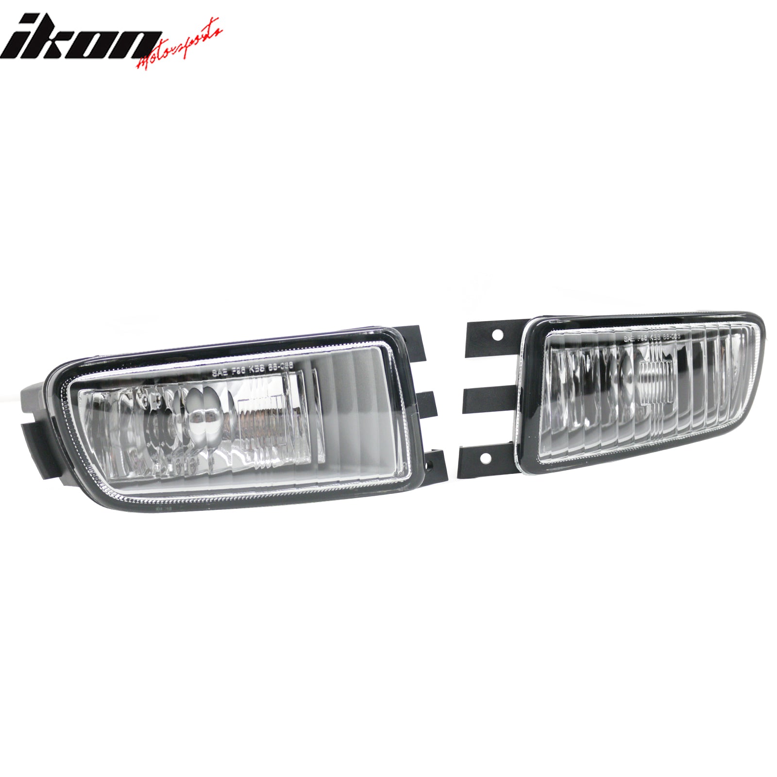 IKON MOTORSPORTS Fog Lights, Compatible with 1998-2005 Lexus GS300/GS400/GS430 without HID Lamps, Black Housing Clear Lens Front Bumper Driving Fog Lamp, Pair
