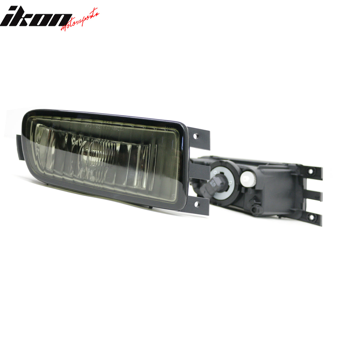 IKON MOTORSPORTS Fog Lights, Compatible with 1998-2005 Lexus GS300/GS400/GS430 without HID Lamps, Black Housing Smoke Lens Front Bumper Driving Fog Lamp, Pair