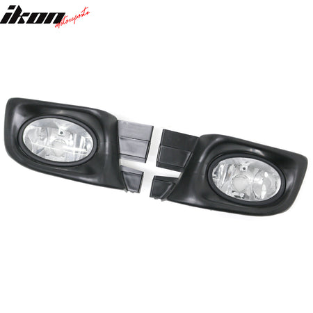 IKON MOTORSPORTS Fog Lights, Compatible with 2003-2005 Honda Accord Sedan, Clear Lens Front Bumper Driving Fog Lamp, Pair