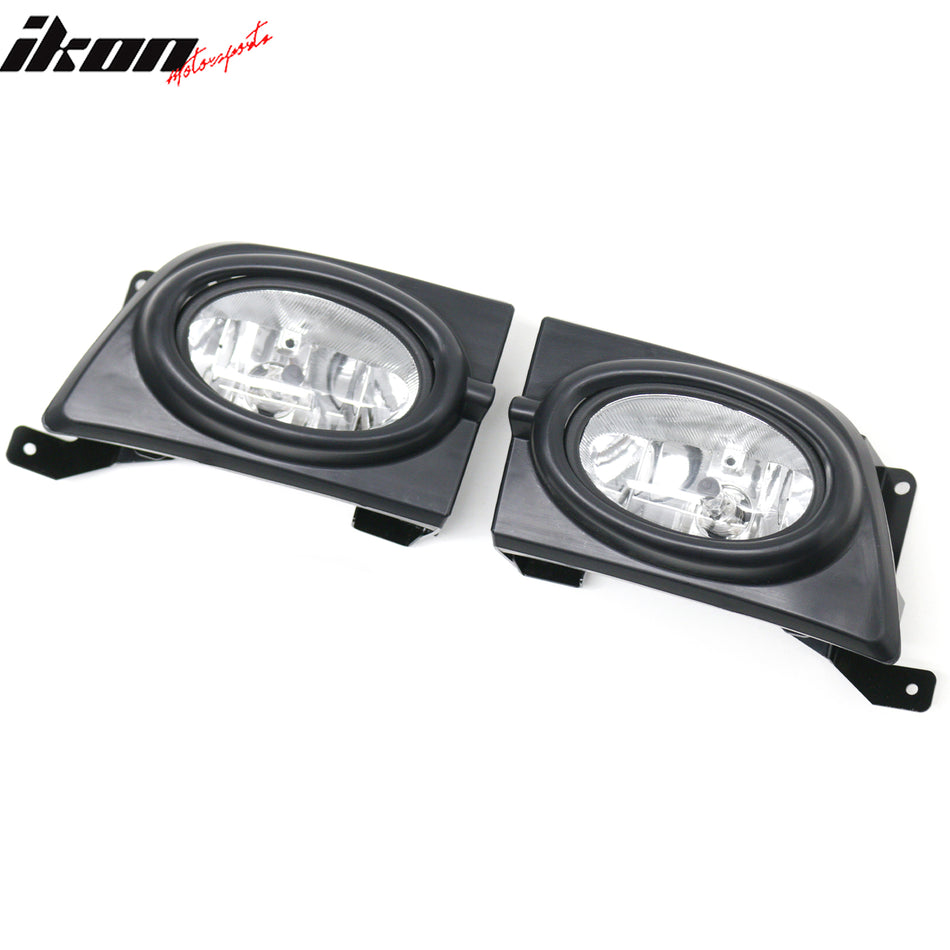 IKON MOTORSPORTS Fog Lights, Compatible with 2006-2008 Honda Civic Sedan, Clear Lens Front Bumper Driving Fog Lamp, Pair