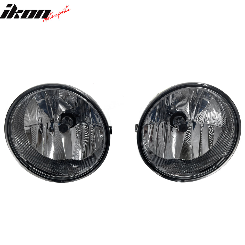 2011-2014 Ford F-150 2PCS Right Left RH LH Front Bumper Driving Fog Lights Lamps Assembly Replacement W/Wiring Harness Black Housing Clear Lens