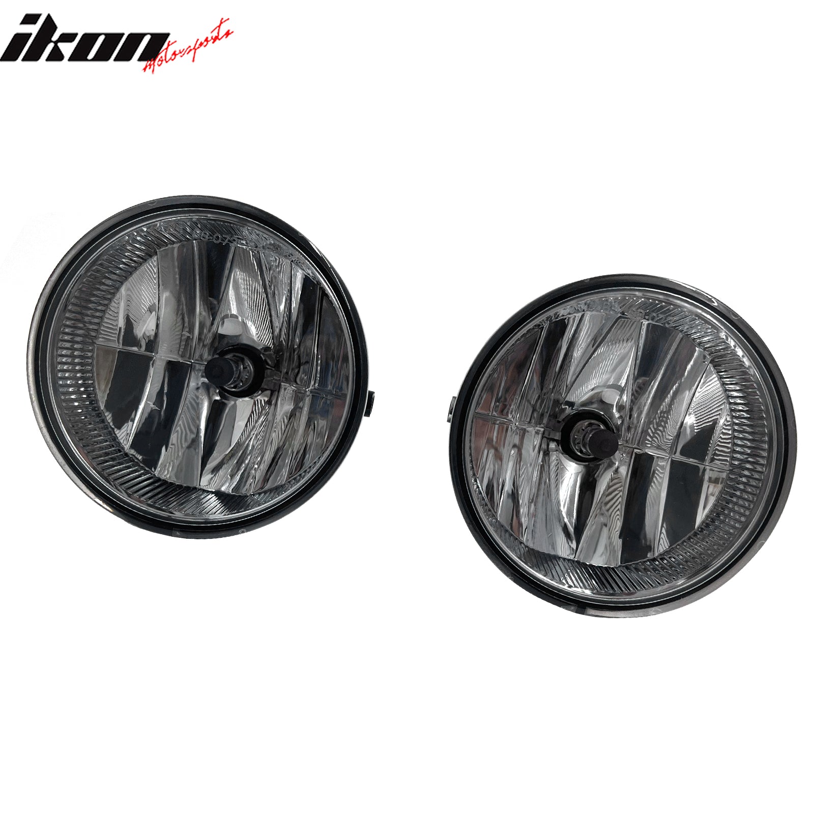 IKON MOTORSPORTS Fog Lights, Compatible with 2011-2014 Ford F-150, Black Housing Clear Lens Front Bumper Driving Fog Lamp with Harness, Pair