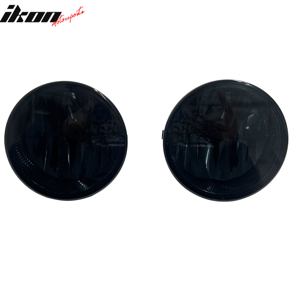 2011-2014 Ford F-150 2PCS Right Left RH LH Front Bumper Driving Fog Lights Lamps Assembly Replacement W/Wiring Harness Black Housing Smoke Lens